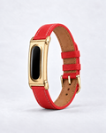 The Prenup band in Red vegan leather with a gold-tone metal case