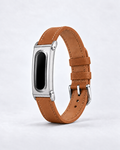 The Prenup band in Brown vegan leather with a silver-tone metal case