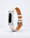 The Prenup band in Beige vegan leather with a silver-tone metal case